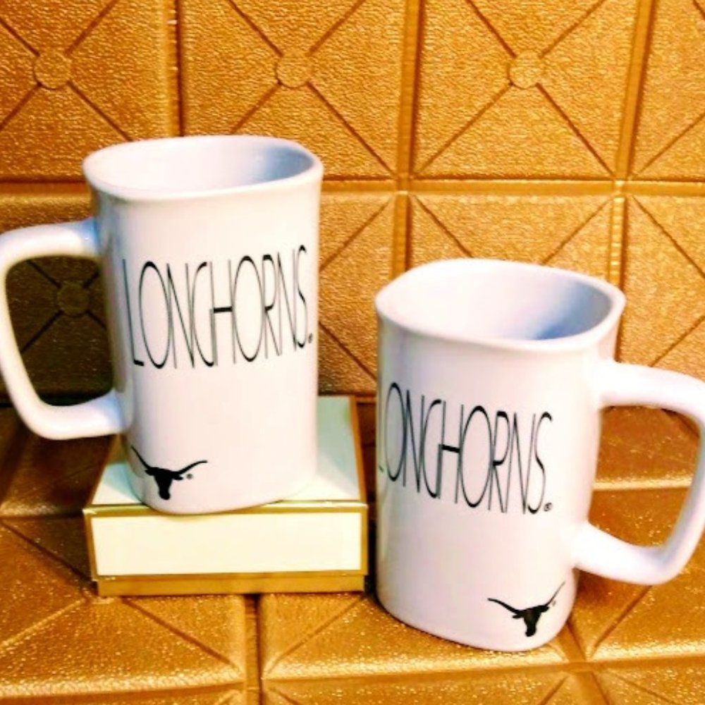 TEXAS LONGHORNS MUGS*UNIVERSITY OF TEXAS*COLLEGIATE LICENSED*CERAMIC
